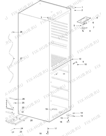 Взрыв-схема холодильника Zanussi ZFK56/48RA - Схема узла Cabinet + armatures